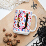 Load image into Gallery viewer, Letter U Floral Alphabet 15Oz Large Mug Mugs
