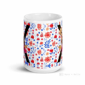 Letter X Floral Alphabet 15Oz Large Mug