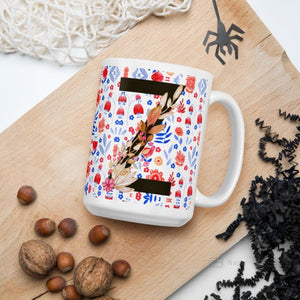 Letter Z Floral Alphabet 15Oz Large Mug Mugs