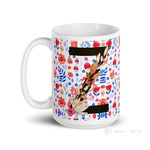 Letter Z Floral Alphabet 15Oz Large Mug