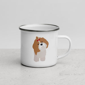 Light Brown Shih Tzu Dog Enamel Mug Mugs