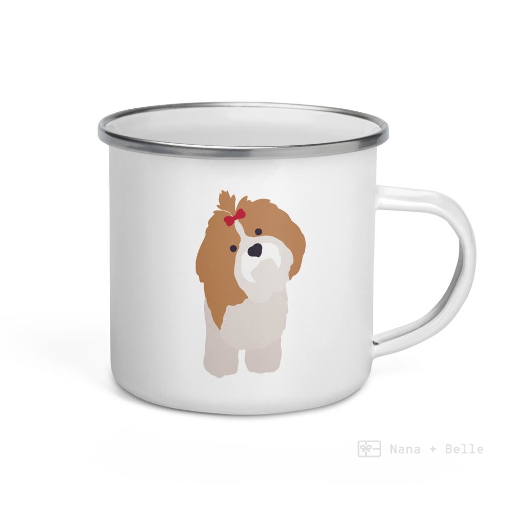 Light Brown Shih Tzu Dog Enamel Mug Mugs