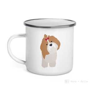 Light Brown Shih Tzu Dog Enamel Mug Mugs