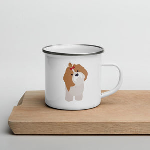 Light Brown Shih Tzu Dog Enamel Mug Mugs