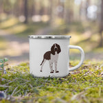 Load image into Gallery viewer, Liver &amp; White English Springer Spaniel Dog Enamel Mug Mugs
