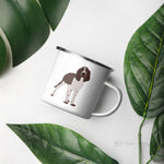 Load image into Gallery viewer, Liver &amp; White English Springer Spaniel Dog Enamel Mug Mugs
