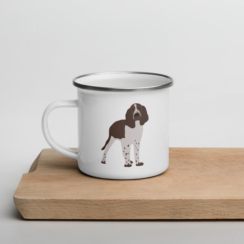 Liver & White English Springer Spaniel Dog Enamel Mug Mugs