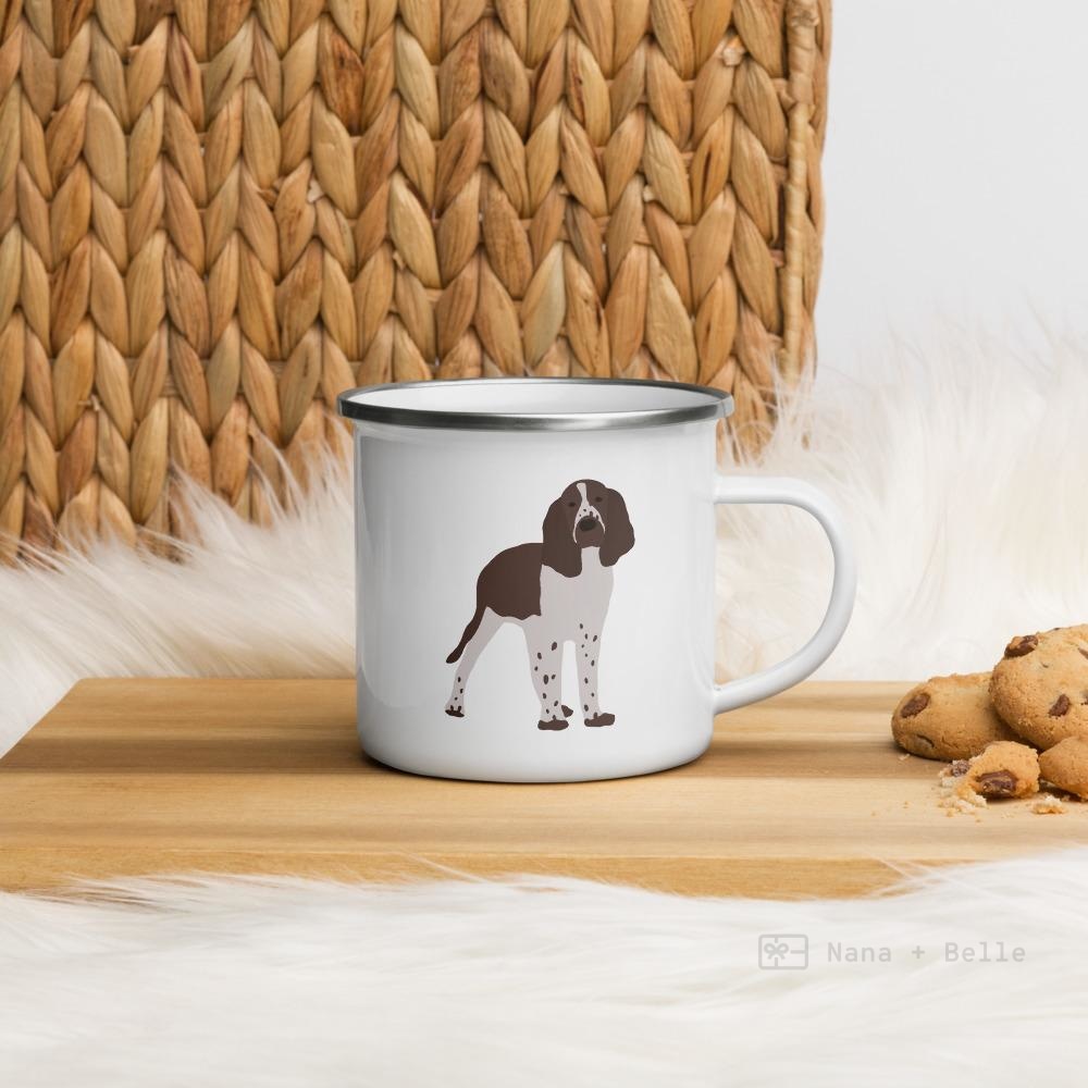 Liver & White English Springer Spaniel Dog Enamel Mug Mugs