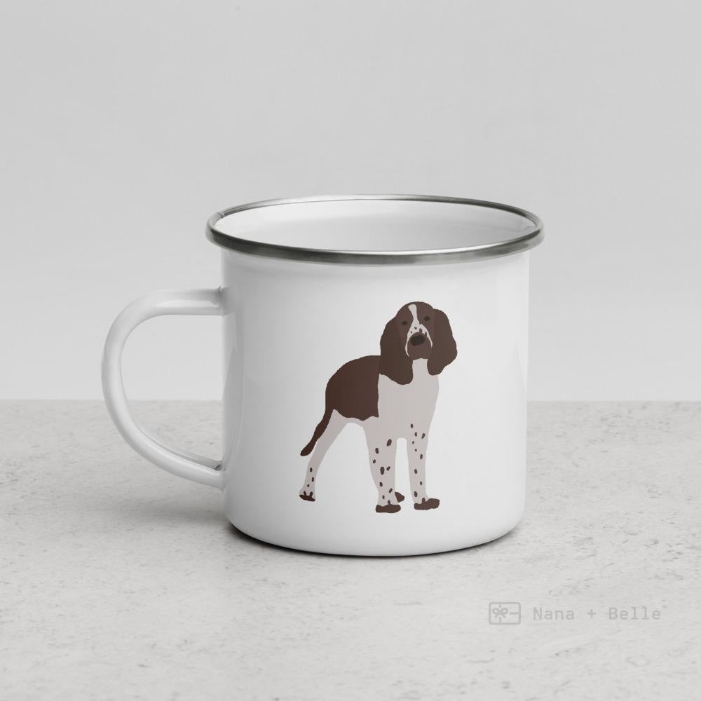 Liver & White English Springer Spaniel Dog Enamel Mug Mugs