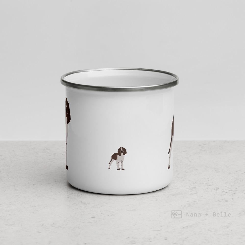 Liver & White English Springer Spaniel Dog Enamel Mug Mugs