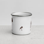 Load image into Gallery viewer, Liver &amp; White English Springer Spaniel Dog Enamel Mug Mugs
