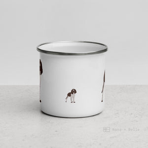 Liver & White English Springer Spaniel Dog Enamel Mug Mugs