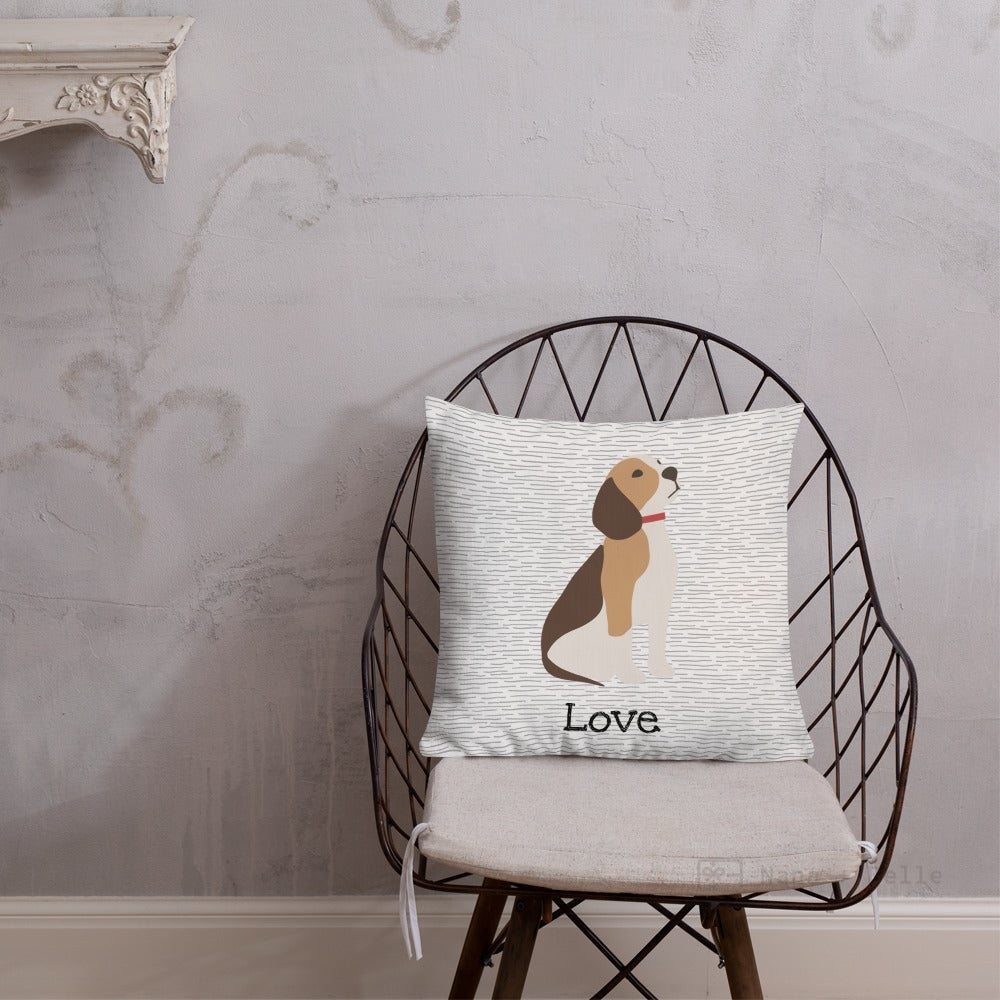 Love Beagle Striped Pattern Cushion Chair & Sofa Cushions