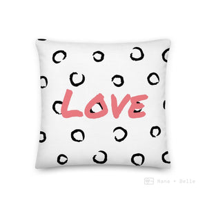 Black Love Swirling Pattern Square Cushion Cushions