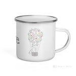 Load image into Gallery viewer, Love Floral Bunny Hot Air Balloon Enamel Mug / Cup
