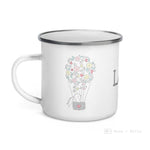 Load image into Gallery viewer, Love Floral Bunny Hot Air Balloon Enamel Mug / Cup
