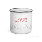 Load image into Gallery viewer, Love Floral Heart Enamel Mug / Cup Mug
