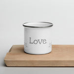 Load image into Gallery viewer, Love floral heart enamel mug, kids unbreakable cup, enamel mug, 12oz flowers cup - Nana + Belle
