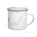 Load image into Gallery viewer, Love Floral Heart Branches Enamel Mug / Cup Mugs
