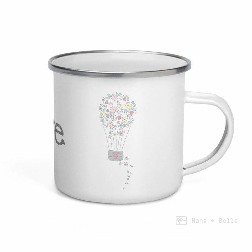 Love Floral Heart Enamel Mug / Cup Mugs