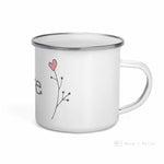 Load image into Gallery viewer, Love Floral Heart Plant Branch Side Enamel Mug / Cup Mugs
