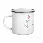 Load image into Gallery viewer, Love Floral Heart Plant Branch Side Enamel Mug / Cup Mugs
