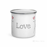 Load image into Gallery viewer, Love Floral Heart Plant Branch Side Enamel Mug / Cup Mugs
