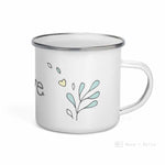 Load image into Gallery viewer, Love Floral Heart Enamel Mug / Cup Mugs
