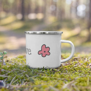 Love Floral Heart Enamel Mug / Cup Mugs