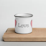 Load image into Gallery viewer, Love heart enamel mug, kids unbreakable cup, enamel mug, 12oz heart cup - Nana + Belle
