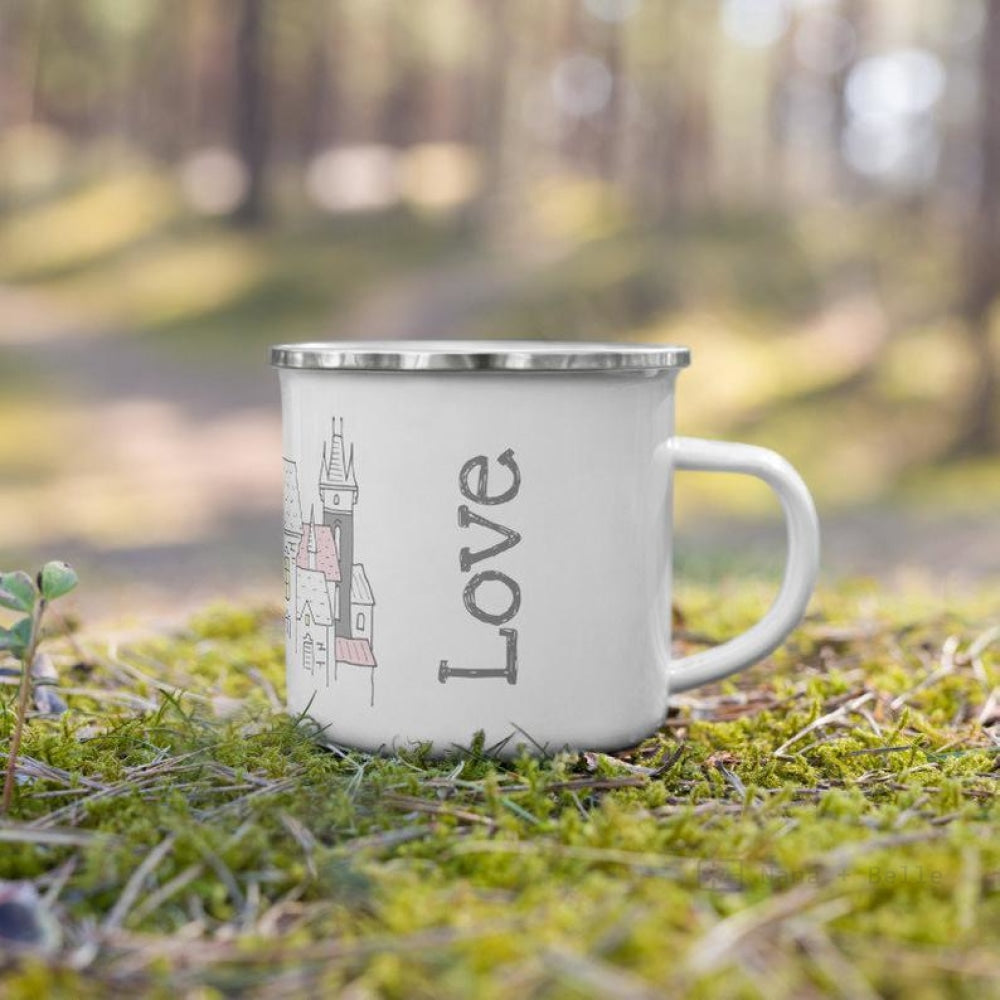 Love White Castle Enamel Mug / Cup Mugs