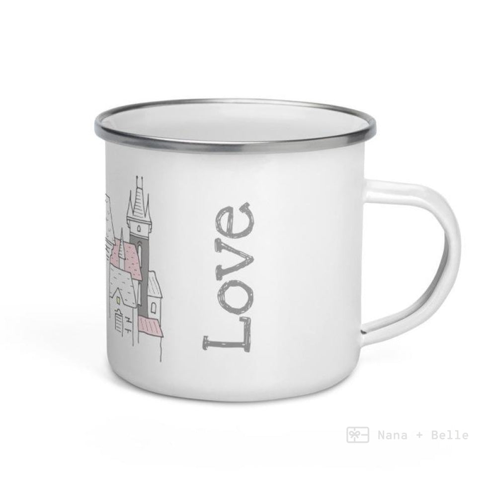 Love White Castle Enamel Mug / Cup Mugs