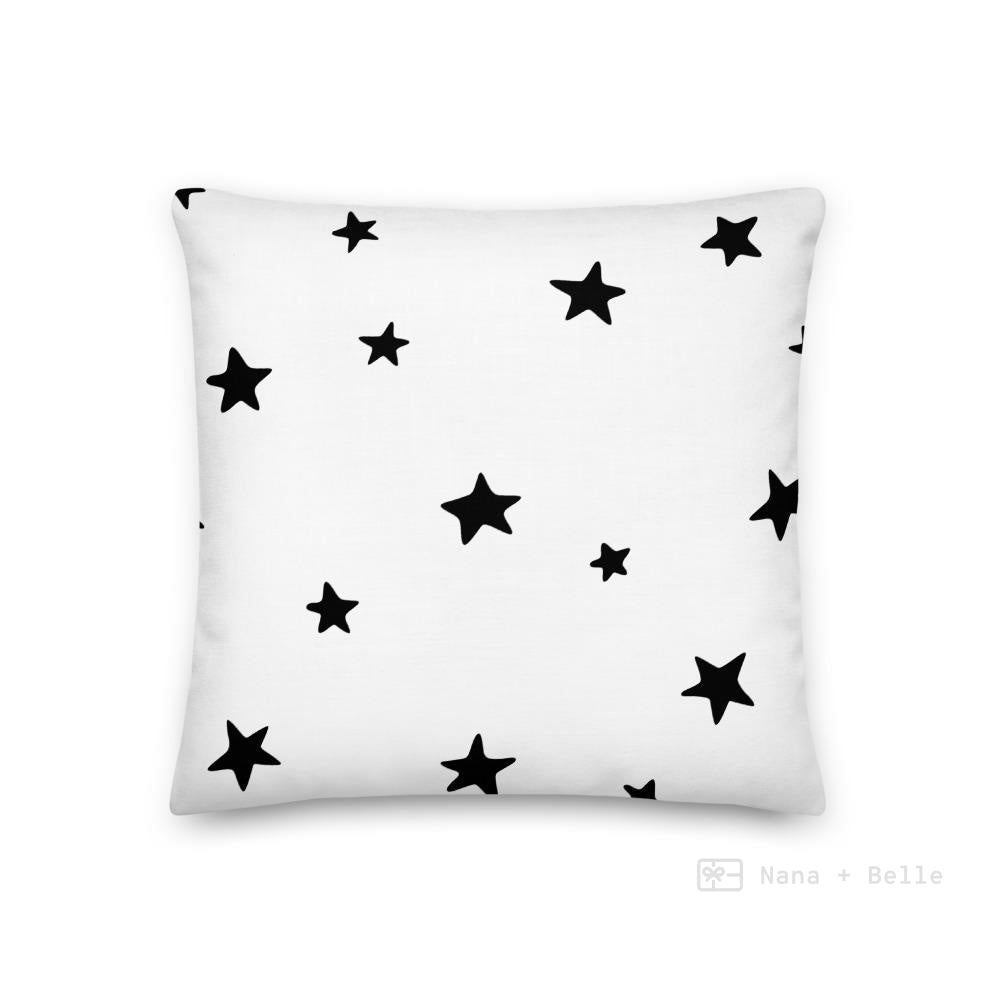 Black Star Love White Square Cushion Cushions