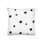 Load image into Gallery viewer, Black Star Love White Square Cushion Cushions
