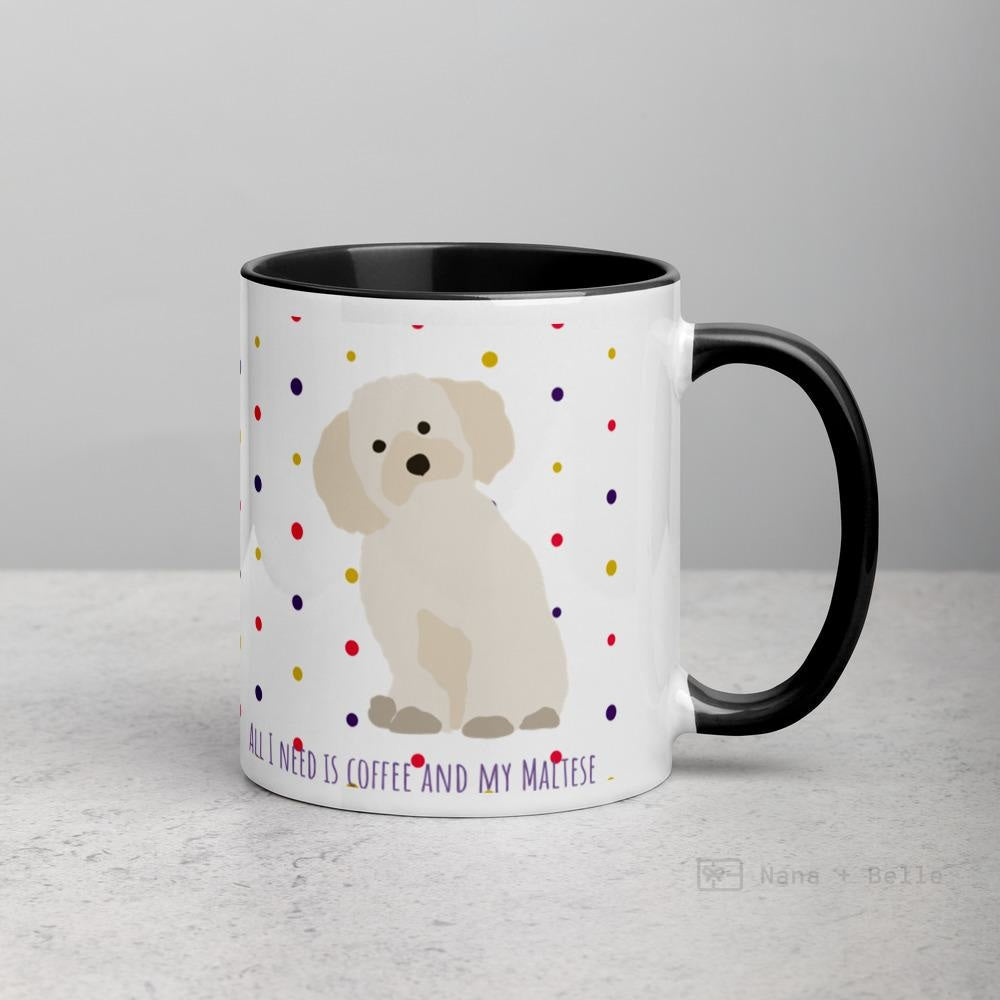 Maltese Mug With Colour Inside Black Mugs