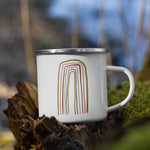 Load image into Gallery viewer, Multi Thin Rainbows Enamel Mug / Rainbow Cup Mugs
