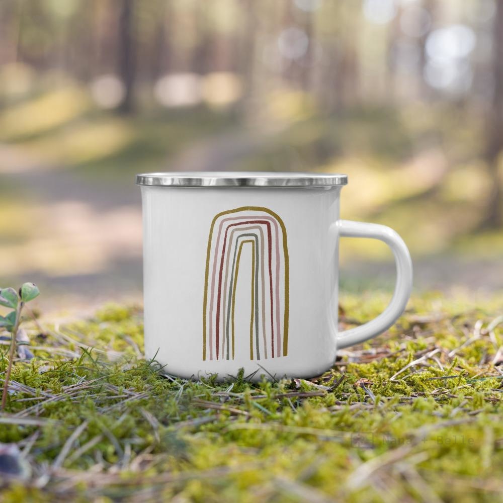 Rainbow enamel mug, kids unbreakable cup, enamel mug, rainbow cup, chocolate mug - Nana + Belle