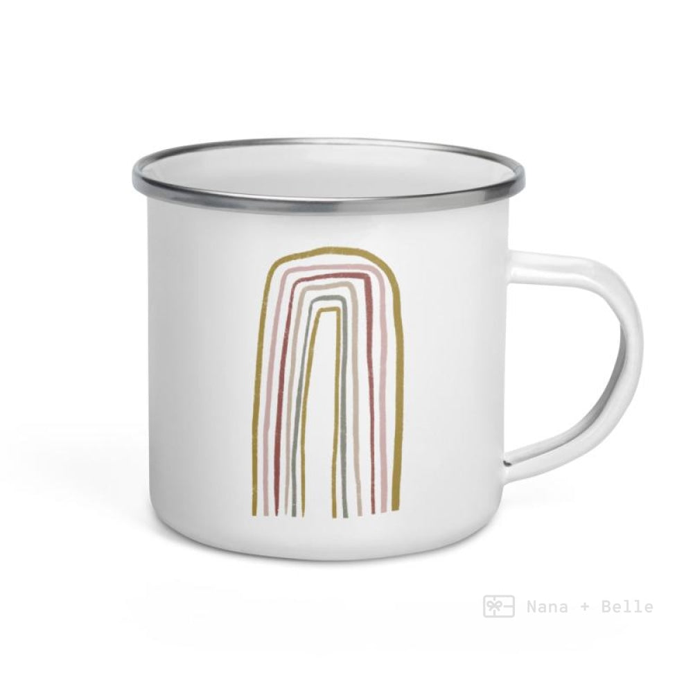 Multi Thin Rainbows Enamel Mug / Rainbow Cup Mugs