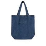 Load image into Gallery viewer, White Scottie embroidered organic denim tote bag
