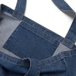 Load image into Gallery viewer, White Scottie embroidered organic denim tote bag
