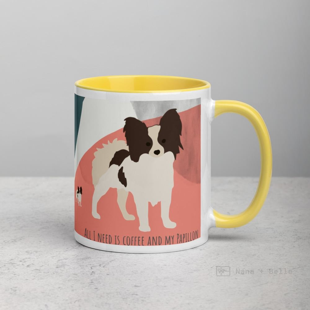 Papillon Mug With Color Inside Yellow Mugs