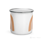 Load image into Gallery viewer, Peach Rainbows Enamel Mug / Rainbow Cup Mugs
