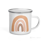 Load image into Gallery viewer, Peach Rainbows Enamel Mug / Rainbow Cup Mugs
