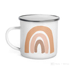 Load image into Gallery viewer, Peach Rainbows Enamel Mug / Rainbow Cup Mugs
