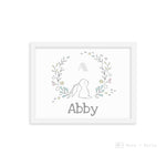 Load image into Gallery viewer, Personalised Framed Wreath Branches Rabbit Art Print White Prints
