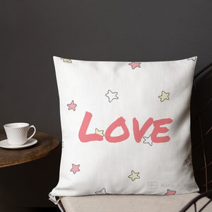 Pink Stars Pattern Love Square Cushion Cushions