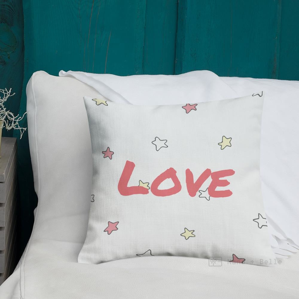 Pink Stars Pattern Love Square Cushion Cushions