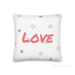 Load image into Gallery viewer, Pink Stars Pattern Love Square Cushion Cushions
