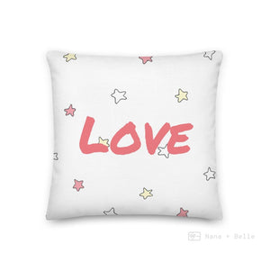 Pink Stars Pattern Love Square Cushion Cushions