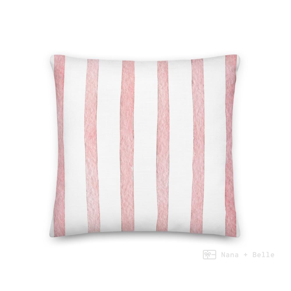 Pink Stripe Pattern Love Square Cushion Cushions